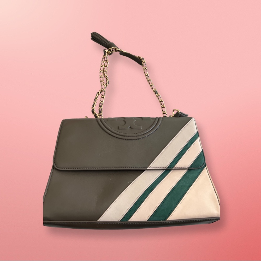 Tory Burch Fleming Stripe convertible shoulder bag